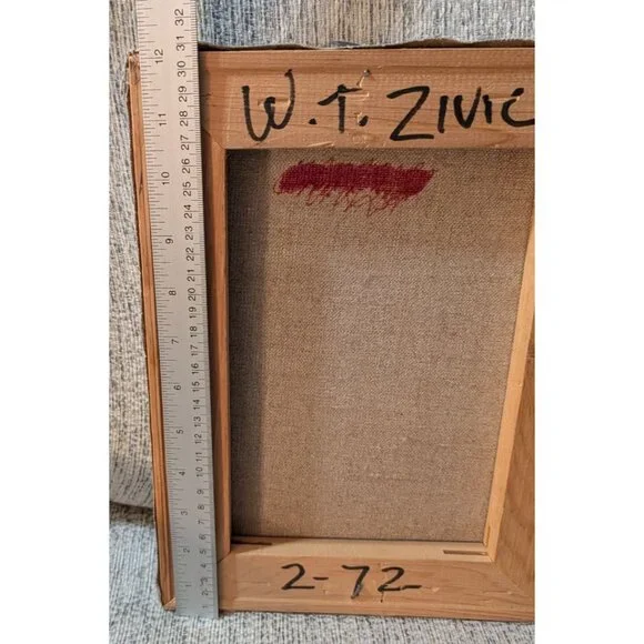 W.T. Zivic 1972 Original Oil Painting Mailbox Animal Design Moody Country Signed - Picture 7 of 10